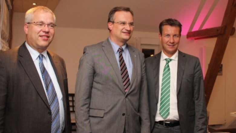 Stadtverbandsvorsitzender Hans-Georg Bette, Dr. Guido Hitze, Abteilungsleiter Politik der CDU-NRW und Matthias Kerkhoff MDL, CDU-Kreisverbandsvorsitzender