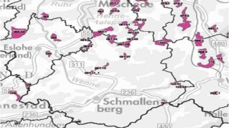 Auszug aus der "Übersichtskarte der Windenergiebereiche" Auszug aus der "Übersichtskarte der Windenergiebereiche"
