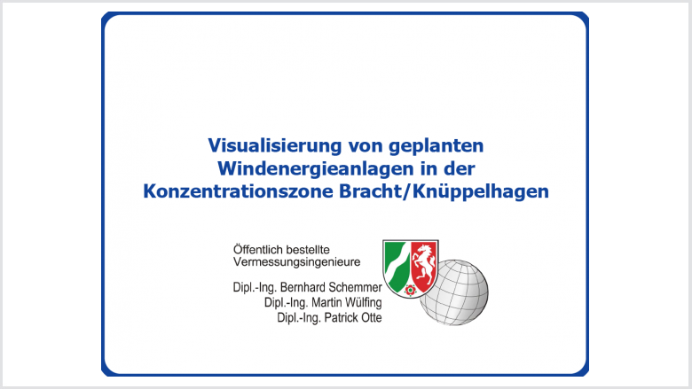 Visualisierung möglicher Standorte für Windkraftanlagen Visualisierung möglicher Standorte für Windkraftanlagen