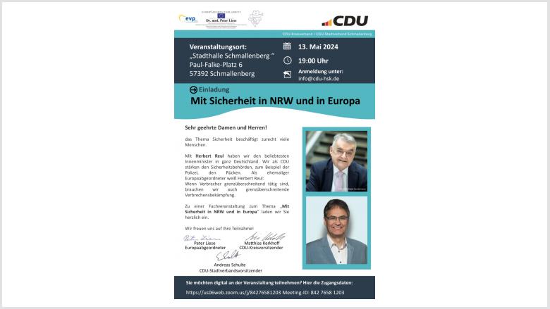 Innenminister Herbert Reul in Schmallenberg