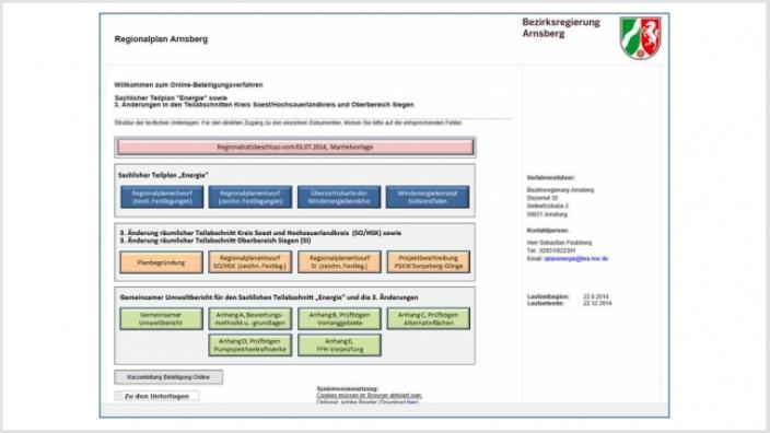 Online-Beteiligungsverfahren zum "Sachlichen Teilplan Energie" des Regionalplan-Entwurfs